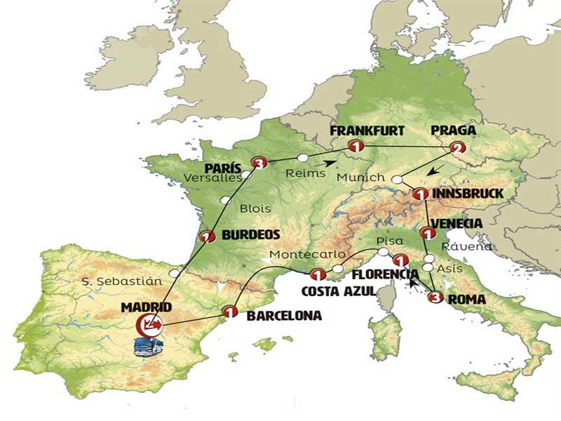 Itineraio Europeo Turista 18 días